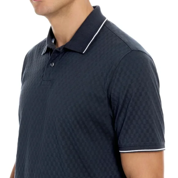 Ted Baker Men’s Textured Cotton Polo Shirt~NAVY~MEDIUM **NEW - Picture 3 of 15